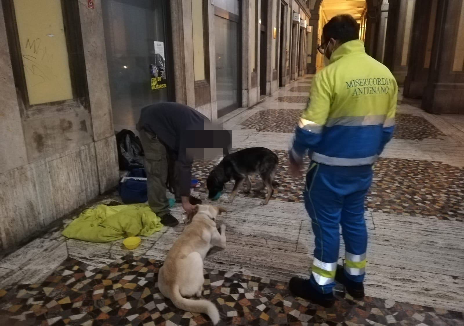 Misericordia di Antignano, collection of blankets, sleeping bags and basic necessities